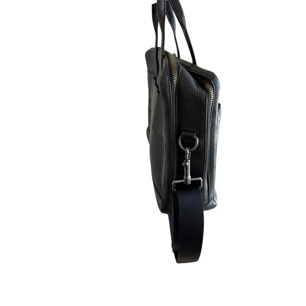 Coach Unisex Black Pebbled Leather Hamilton Business Travel Briefcase OS